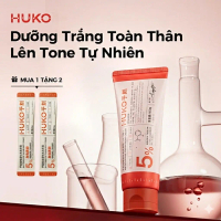 【MUA 2 TẶNG 4】 Kem nâng tone HUKO Niacinamide Mặt và Body, dưỡng da trắng sáng, che khuyết điểm, tự 