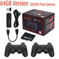 X2 Plus Retro Game Console 128G - 41000 Games Multi-Emulator for PSP/PS1/MAME with Wireless Gamepads