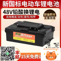 電動車48V鋰電池12AH20AH愛瑪臺鈴雅迪踏板車鉛酸改鋰可拆卸電瓶-時尚精品