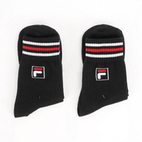 Fila [SCU-7003-BB2] 中筒襪 運動 休閒 舒適 潮流 百搭 棉質 台製 兩入 黑底