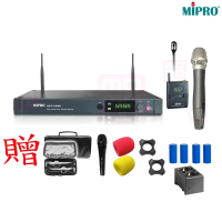 【MIPRO】ACT-2489 TOP(分離式天線1U雙頻道無線麥克風 配1領夾式+1手握式MU90)