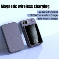 22.5W Super Fast Power Bank 20000mAh Magnetic Qi Wireless Charger Magsafe Powerbank For iPhone14 Mini Portable External Battery