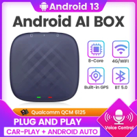 Android 13 CarPlay Ai TV Box Snapdragon 6125 Wireless CarPlay Android Auto For Netflix YouTube Streaming Box For Universal car