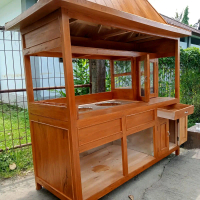 GEROBAK MIE AYAM BAKSO JOGLO 2 TUNGKU 1 ETALASE Gratis ongkir Terakit Kayu