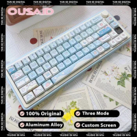 OUSAID DK65 Mechanical Keyboard Tri Mode Multifunctional Knob Aluminum Alloy Custom Screen Wireless Gaming Keyboard Mac Office