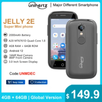 Unihertz Jelly 2E Mini Smartphone Android 12 Unlocked 4GB 64GB Mobile Phone 2000mAh 16MP 4g Cellphones