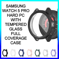 For Samsung Watch 5 Pro 45mm Hard PC With Tempered Glass Full Coverage Cover Samsung Watch5Pro Full 