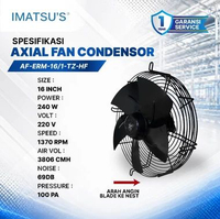 IMATSU'S Axial Fan Condenser 16 Inch 220V / 380V Outer Rotor Motor Kipas Chiller Cold Storage, Phase