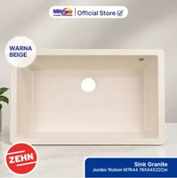Sink Wastafel Granite Jumbo Zehn+ 1 Kolom Beige 76x44x22cm Bak Cuci Piring M7644 - Granite Sink Beig