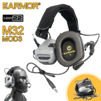 EARMOR IPSC M32 MOD3 Tactical Headset Anti Noise Headphones Military Aviation Communication Softair Earphone Shooting