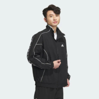 【adidas 愛迪達】外套 男 女 中性款 運動立領外套 亞規 WORD WOVEN JKT 黑 JH1023
