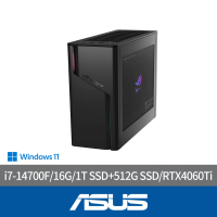 【ASUS 華碩】最新14代i7 RTX4060Ti電腦(i7-14700F/16G/1TB SSD+512G SSD/RTX4060Ti/W11/G22CH-71470F012W)
