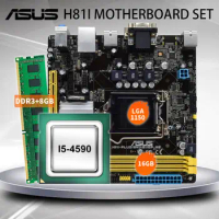 ASUS H81I-PLUS/BM1AD1 Motherboard Set with LGA 1150 Core I5 4590 Cpu 8GB DDR3 Memory Ram Intel H81 Mini-ITX Motherboard HDMI
