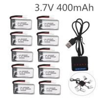 3.7V 400mAh 3.7V 30C Lipo Battery and 4in1 Battery charger box for H107 H31 KY101 E33C E33 U816A V252 H6C RC Quadcopter Drone
