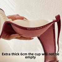 6 ซม.หนา Push-Up Bra สําหรับหน้าอกขนาดเล็กไร้สายไม่มีแหวนเหล็ก Anti-SLIP Pads ไม่มีรอยต่อที่มองไม่เห