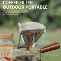 Folding Portable Coffee Drip Rack Hand Punch Coffee Filter Cone Stand Outdoor Camping Stainless Stee