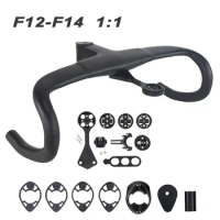 F12/F14 1:1 Original Only Matte Carbon Aero Integrated Road Handlebar 380/400/420/440mm with Free Mount Road Bike Accessories