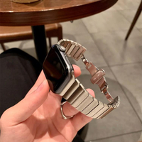 適用iwatch7蘋果手錶applewatch6錶帶金屬不銹鋼錬氣質高級男女series 全館免運