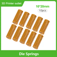 Aibecy 10PCS Yellow Mould Springs Heated Bed Compression Die Spring 10mm OD 20mm Length Compatible for Creality CR-10 3D Printer