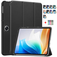 For Oppo Pad Neo Case 2024 11.4 inch Tri Fold Hard PC PU Leather Tablet For Oppo Pad Air 2 For OnePlus Pad Go Case 2023 11.35"