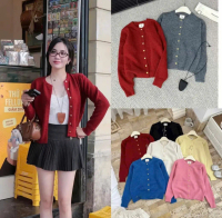 Áo cardigan len nữ EGG trơn basic cúc đồng dài tay thu đông