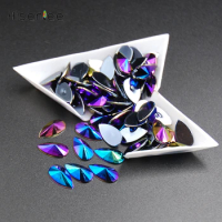 100Pcs The Shape Of Water Drop 8X13MM Flat Back Acrylic Rhinestone 12 Colors For DIY Clothing Decoration