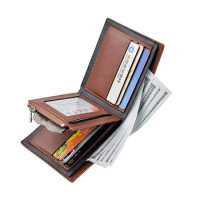 Wallets Mens Slim RFID Blocking Genuine Leather with Coin Pocket 3 Banknote Compartments 10 Credit Card Holders Wallet for Men