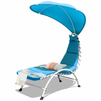 Fashion Patio Lounge Chair Chaise Outdoor w/ Steel Frame Cushion Canopy Turquoise lounge chair patio furniture