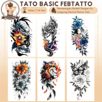 TERBARU Stiker Tato Temporer Tahan 1-2 Minggu 11x21cm Tatto Temporary Semi Permanent bunga berwarna 