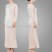 Custom Fashion Model Malaysia Baju Kurung Muslim Design Long Woman Satin Kebaya Modern Islamic Clothing