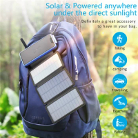 Folding Solar Power Bank 20000mAh Qi Wireless Charger Powerbank for iPhone 14 Xiaomi Huawei Portable solar panel Spare Battery