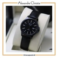 Jam Tangan Wanita ALEXANDRE CHRISTIE Original AC 1008 LD Garansi Resmi 1 Tahun LEATHER BLACK