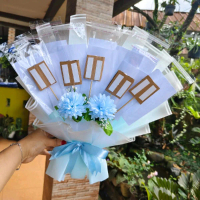Buket Kosongan Uang/ Snack/Kopi/Foto Buket Wisuda,Anniversary,Kelulusan Buket Gradasi Ukuran Medium 