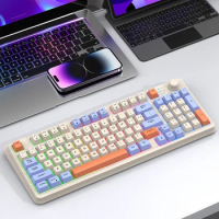 K94 Bluetooth 2.4G Mechanical Feel Gaming Keyboard RGB Light Wireless Keyboard 94 Keys Keypad Gamer For Laptop Desktop PC