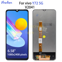 Original 6.85" LCD For vivo y72 5g LCD Display Touch Screen Replacement Digitizer Assembly For VIVO Y72 5G v2041 Phone