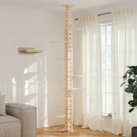 Cat Tree Tower Floor to Ceiling Adjustable Height Cat Climbing Tower