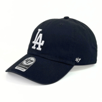47 Brand CLEAN UP 洛杉磯道奇鴨舌帽 黑色 經典MLB棒球帽 男女 水洗款老帽 軟頂剌繡LA帽 大標白LOGO