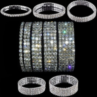 Gelang Tangan Kristal Berlian Gelang Bangle Elastis Aksen Kristal Berlian
