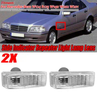 1 Pair Car Side Marker Light Cover Indicator Repeater Light Lamp Lens Co ver Trim For Mercedes For Benz W124 R129 W140 W202 W201