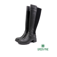 GREEN PINE低溫必穿率性圓頭低跟長靴黑色(00187301)
