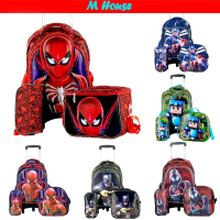 Hot Sale Primary School Bag/ Trolley Bag/ 6 Wheels/ 3 In 1 Set Boys School Bag With Wheels