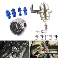 New Universal Adjustable Fuel Pressure Regulator Tomei Type With Original Gauge and Instructions
