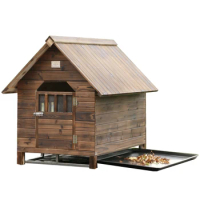 Wooden dog house with toilet, outdoor solid wood carbonized pet house, pet house, dog house