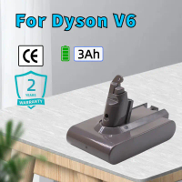 รับประกัน 2 ปี-แบตเตอรี่ ใช้สำหรับ Dyson V6 V7 V8 V10 เครื่องดูดฝุ่น 21.6V 3Ah Battery V6 Handheld C
