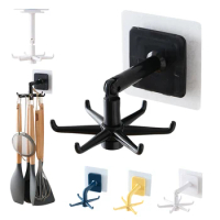 Kitchen organizer Tableware Rotating Hook Cabinet Racks Mop Broom Holder Socks Clothes Shelves Bathroom accessories Supplies