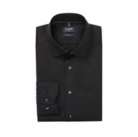 เสื้อเชิ้ตผู้ชาย แขนยาว ทรงหลวม สีดำ รีดง่าย ยับยาก รุ่น (104P2BL) WINT25