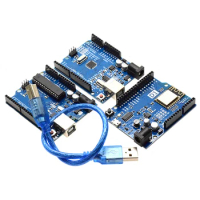 1Set UNO R3 Official Box ATMEGA16U2 / UNO+WiFi R3 MEGA328P Chip CH340G For Arduino UNO R3 Development Board WeMos ESP8266