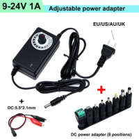 9-24V 1A Adjustable AC To DC Power Supply 9V 12V 15V 18V 24V 1A Power Supply Adapter Universal 220V To 12 V Volt Adapter
