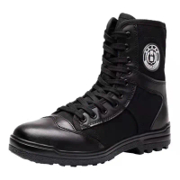 Spring and Summer Security Boots Men's Security High-top Tactical Four Seasons Black Boots Men's Boo