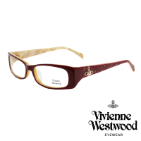 【Vivienne Westwood】閃亮晶鑽復古造型光學鏡框(紅 VW130_04)